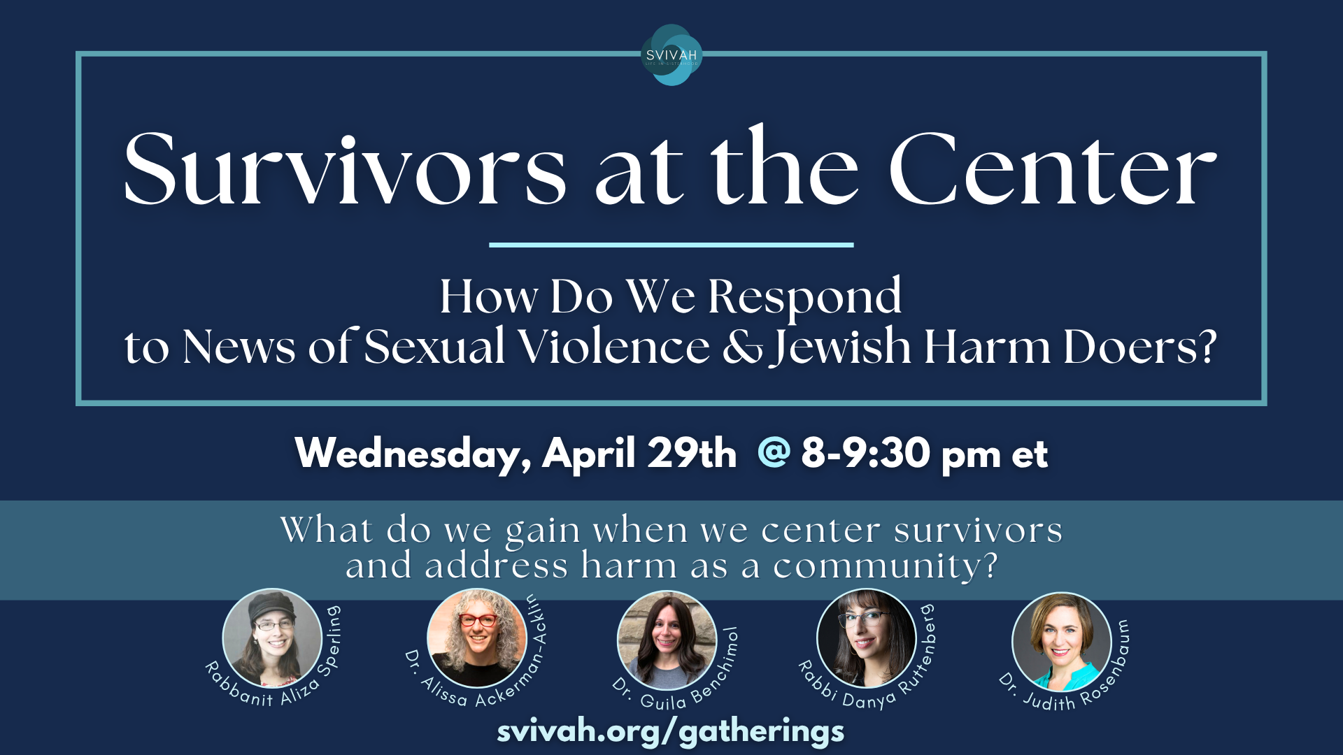 Survivors at the Center: How Do We Respond to News of Sexual Violence by Jews?